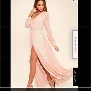 Wondrous Water Lilies Blush Pink Maxi Dress